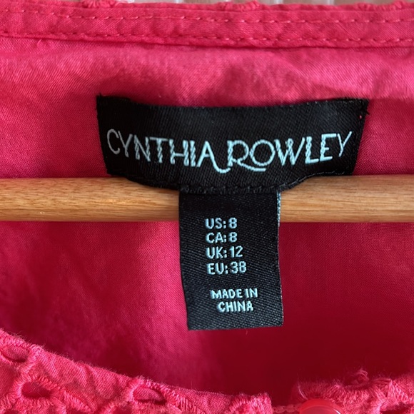 Coral Eyelet Dress, Size 8 - Picture 3 of 5